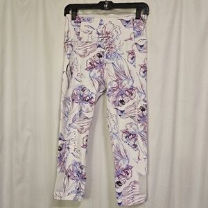 Calia by Carrie Underwood Women’s Floral Leggings M Stay The Path White Purple